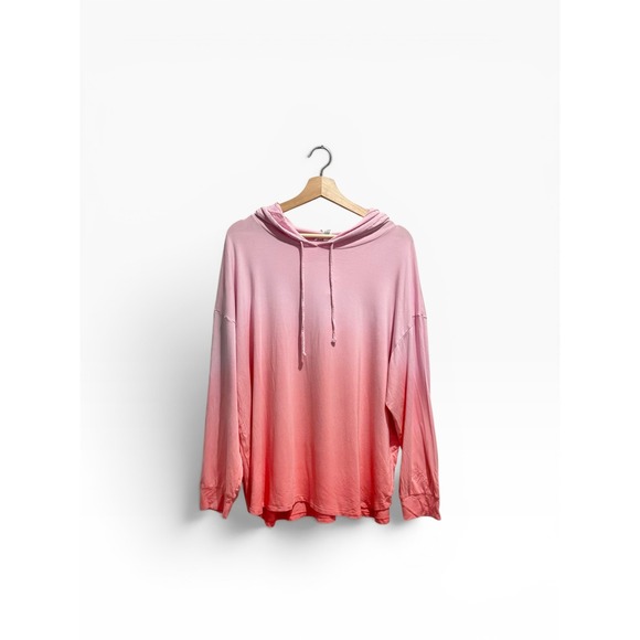 Victoria's Secret Tops - NWT Victorias Secret Pink Ombre Gradient‎ Lightweight Pullover Hoodie XL